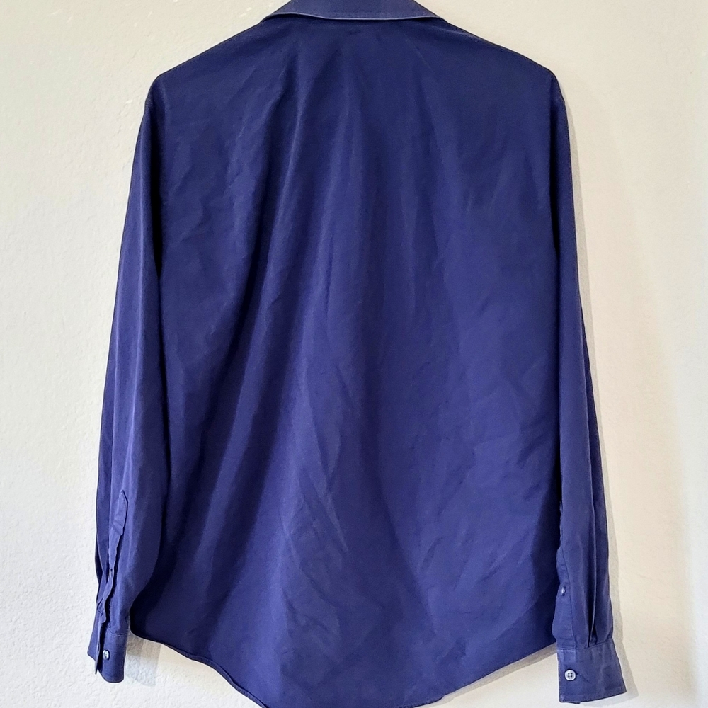 SLIM FIT Blue Button Down Shirt - Picture 4 of 4